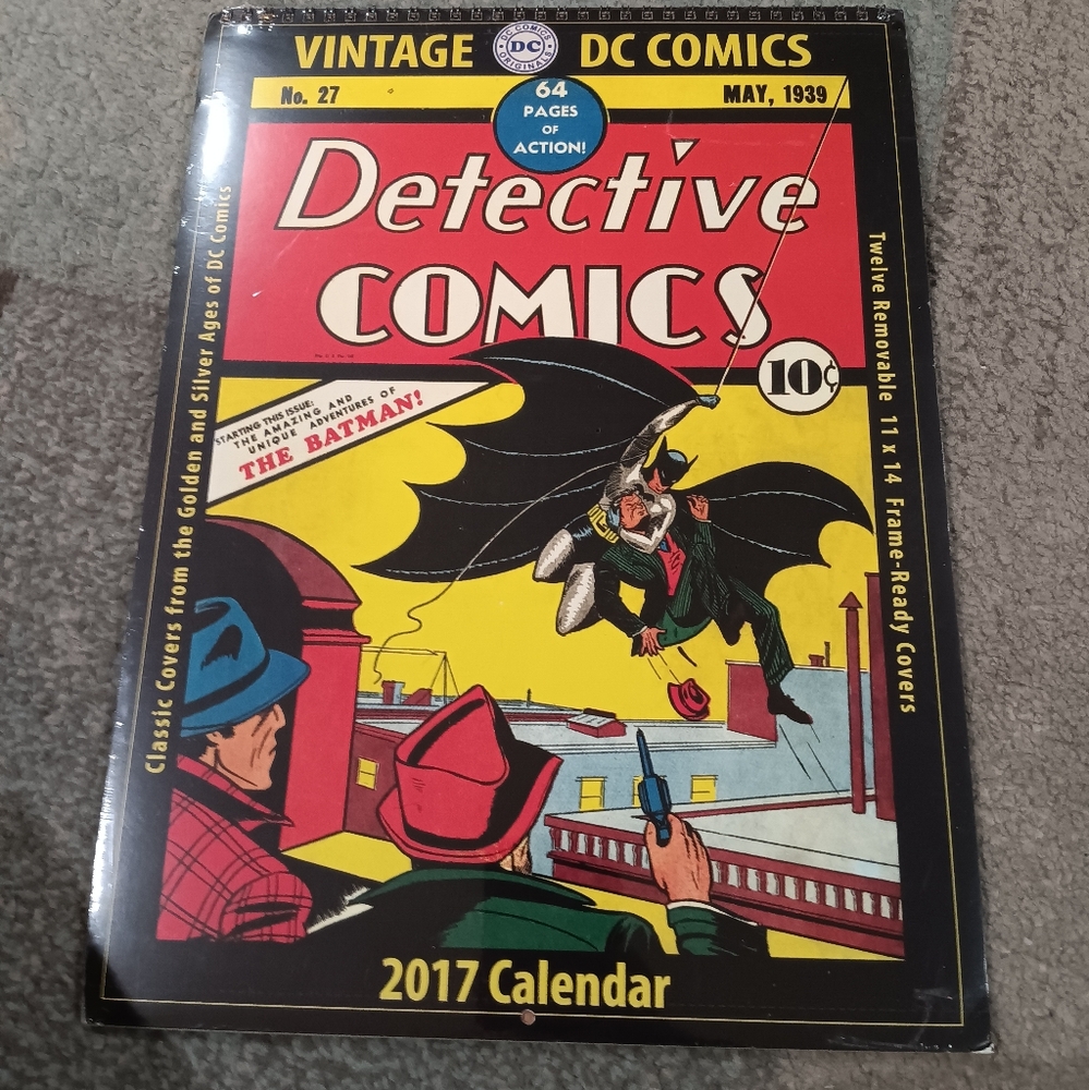 DC Comics Vintage Detective Comics Calendar - Red, Yellow, Black